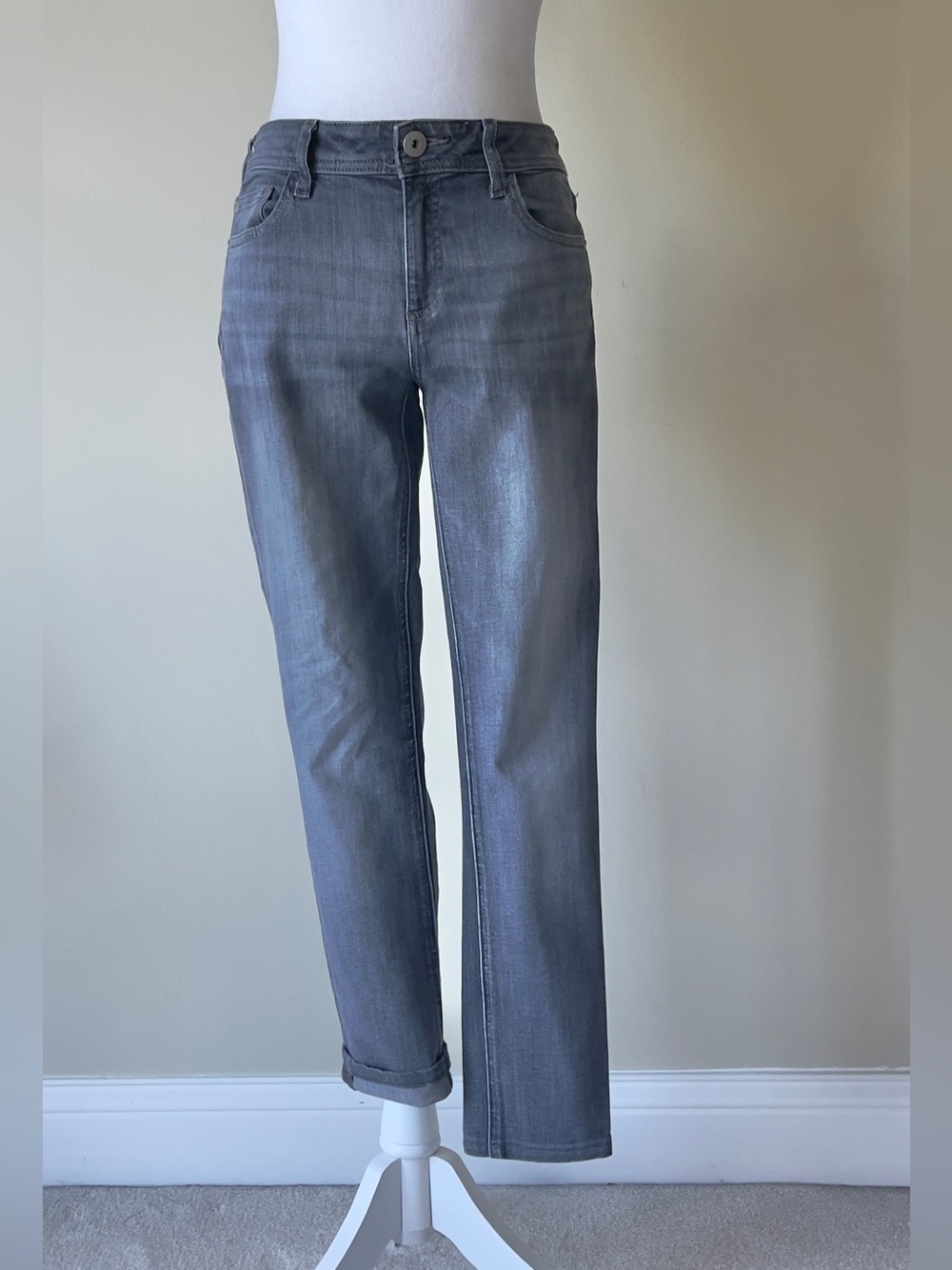 DL1961 Florence Insta Sculpt Cricket Dark Gray Women's Straight Leg Jeans EUC